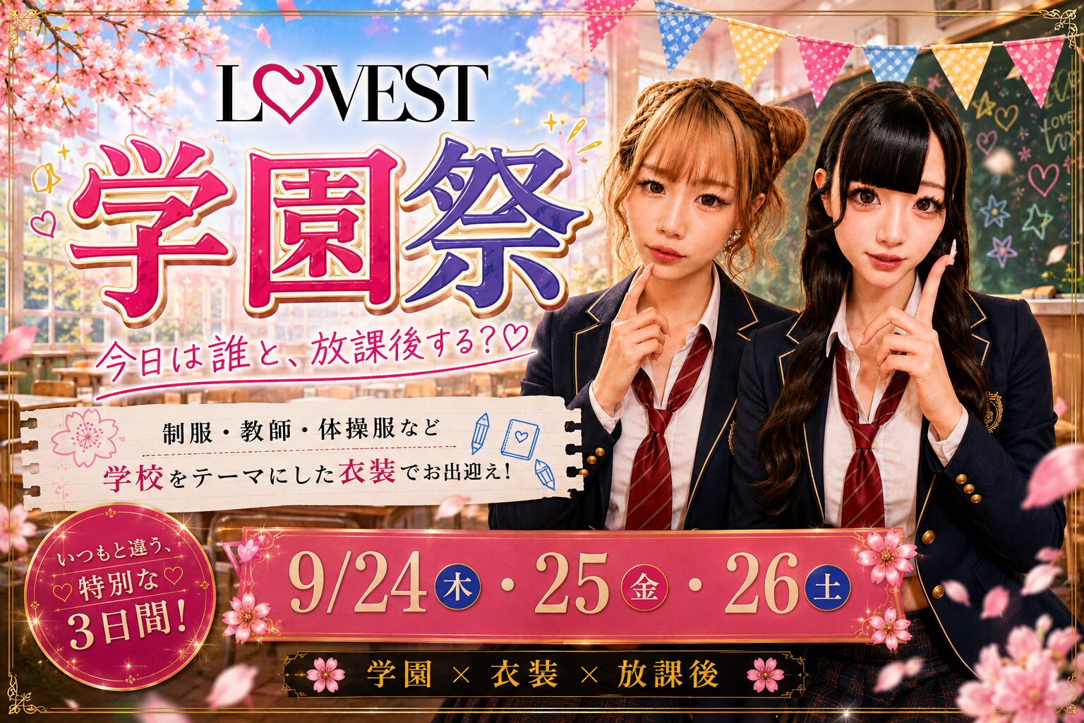 ＊ 9月イベント告知 ＊ - 逆いちゃキャバ 新橋 CLUB LOVEST ラベスト